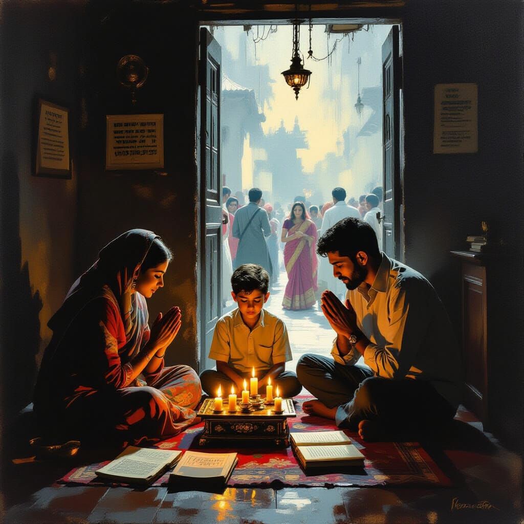 Jewish Bombay Home: Identity Struggle in Warm Light