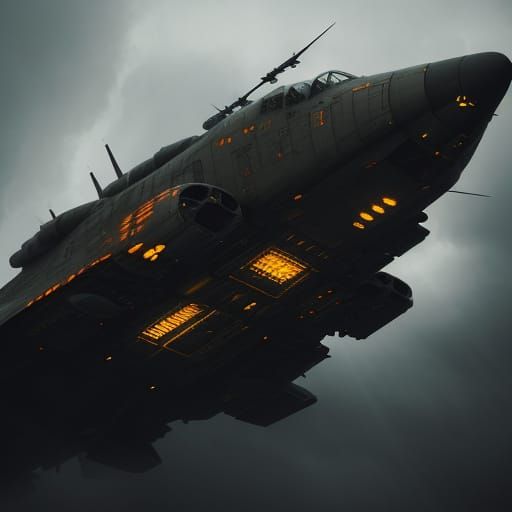 Epic Sci-Fi Gunship Soars Through Stormy Skies in a Cinemati...