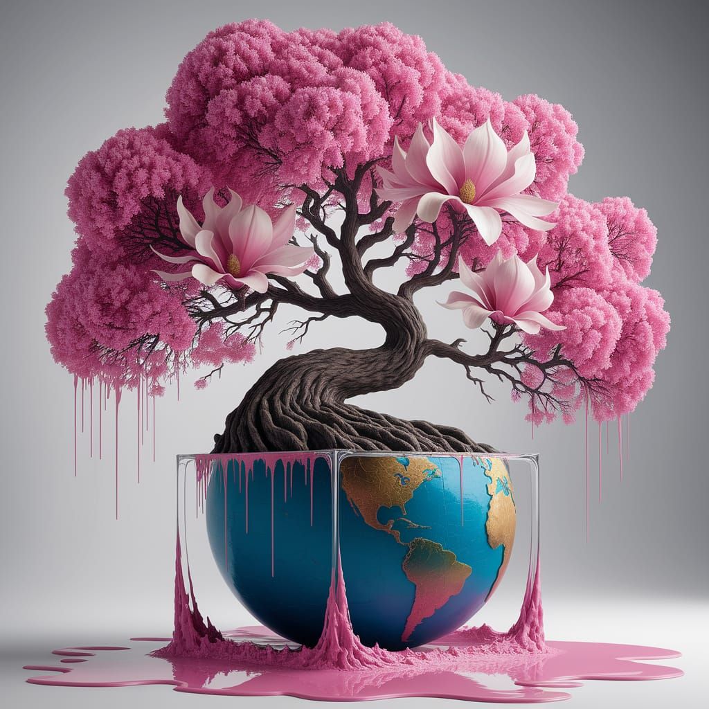 Vibrant Surrealism: Enchanted Tree of Earth