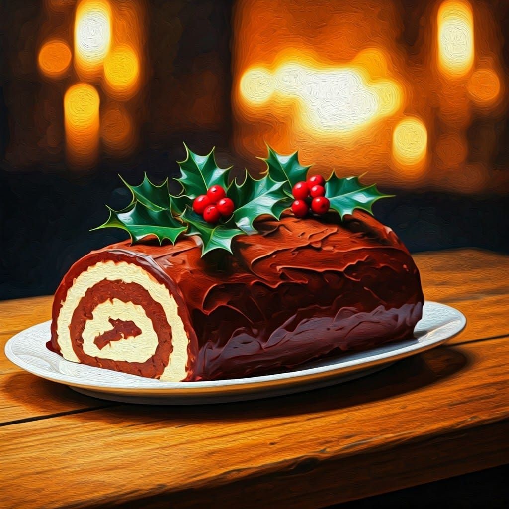 A chocolate Yule log
