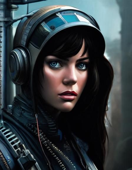 Atompunk Portrait in Digital Comic Book Style