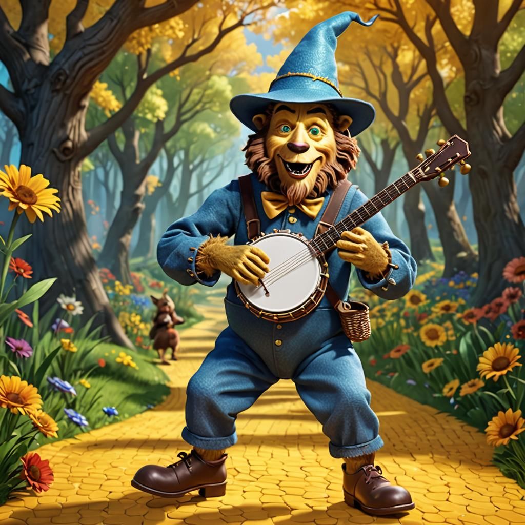 Wizard of Oz Plays Banjo: Pixar-Style 3D Art
