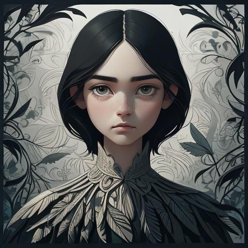 Detailed Bird Mandala in Vibrant Line Art Style