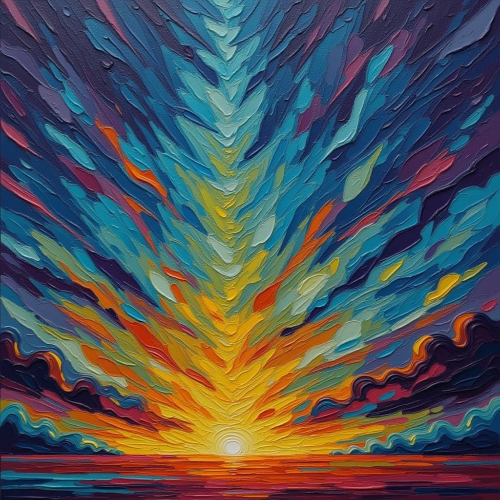 Abstract Impasto Synth Art