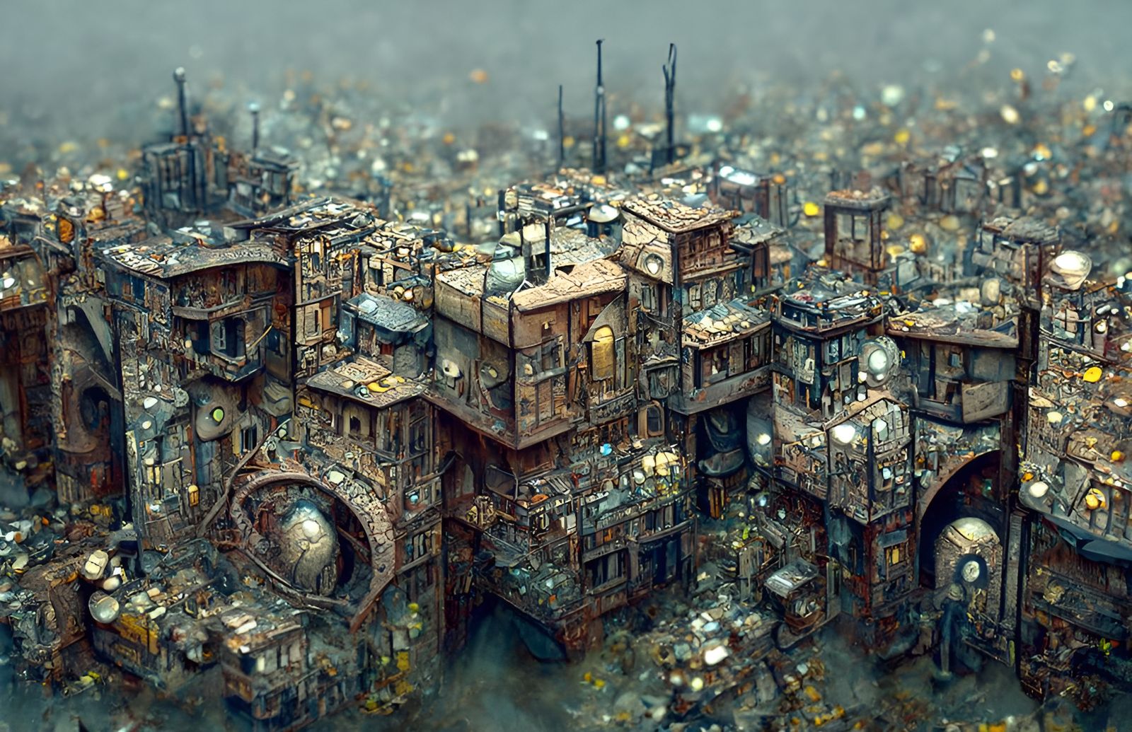 Dystopian City Bird's Eye View by Simonetti
