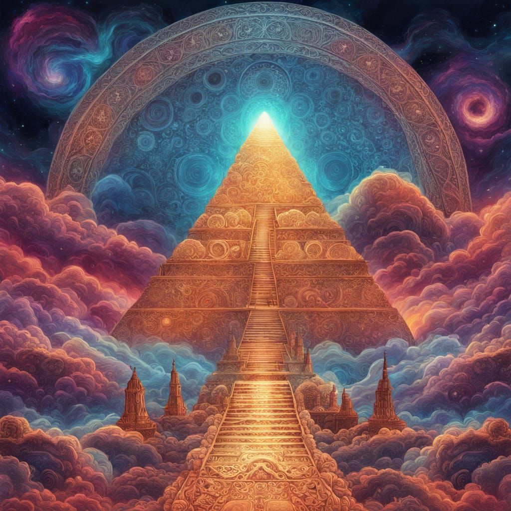 Ethereal Rosetta Stone in Cosmic Art