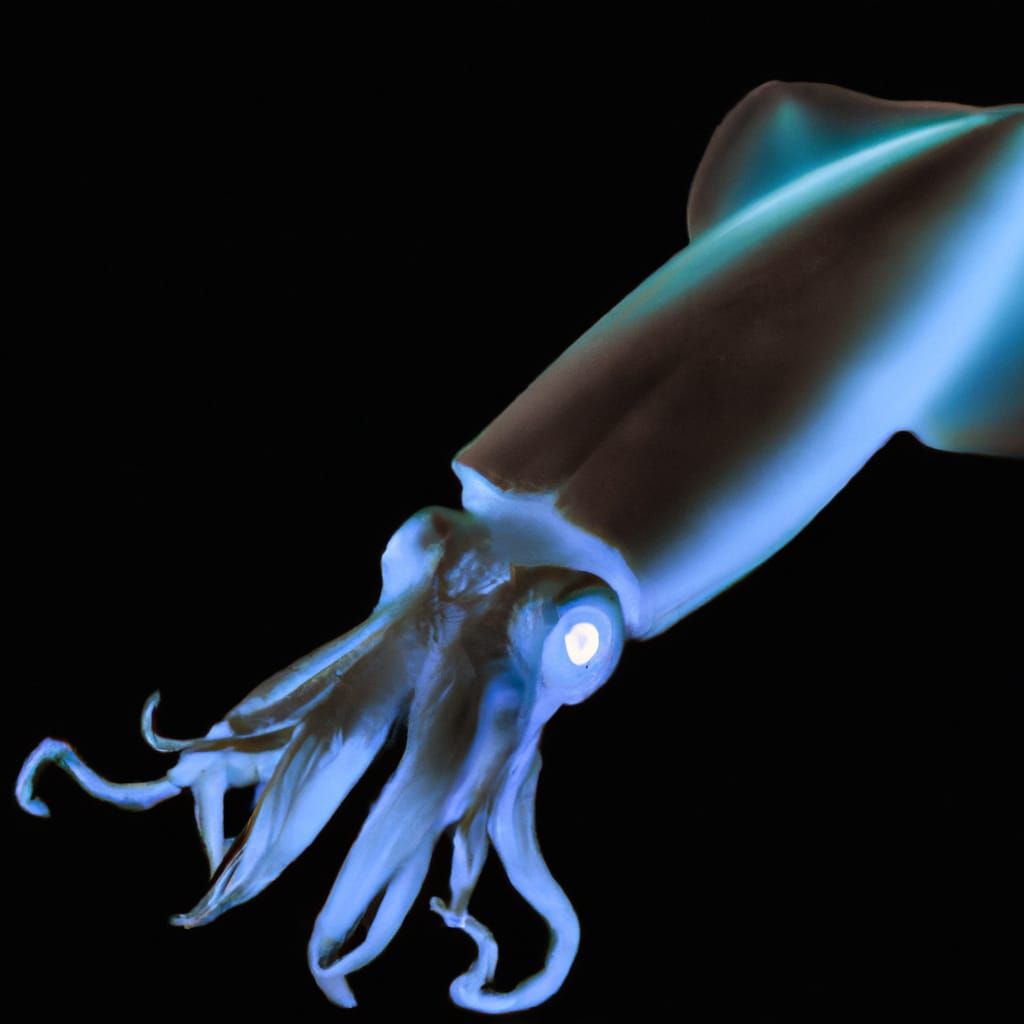 Bioluminescent Giant Squid in the Abyss: Hyperrealistic Phot...