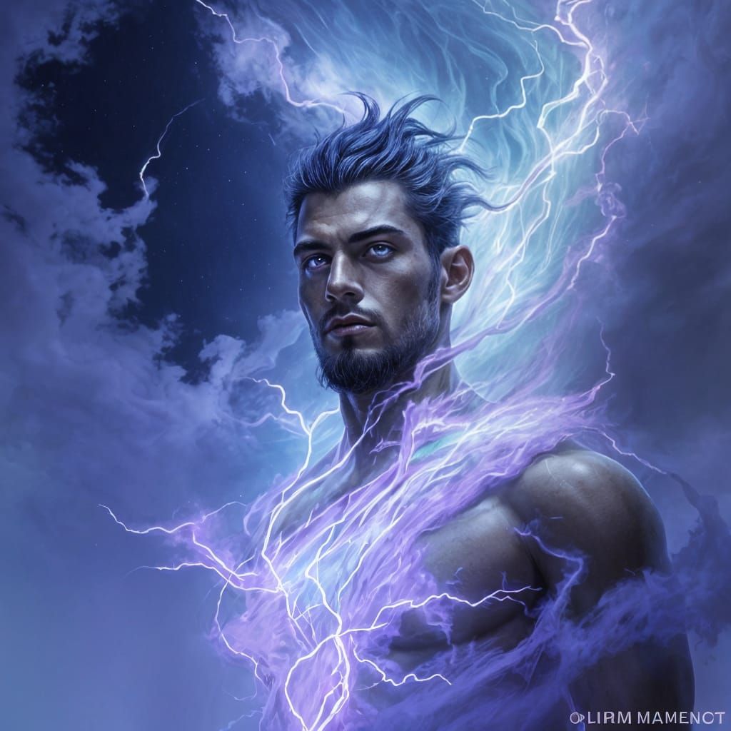 Handsome Spirit Elemental Amidst Violet Mists