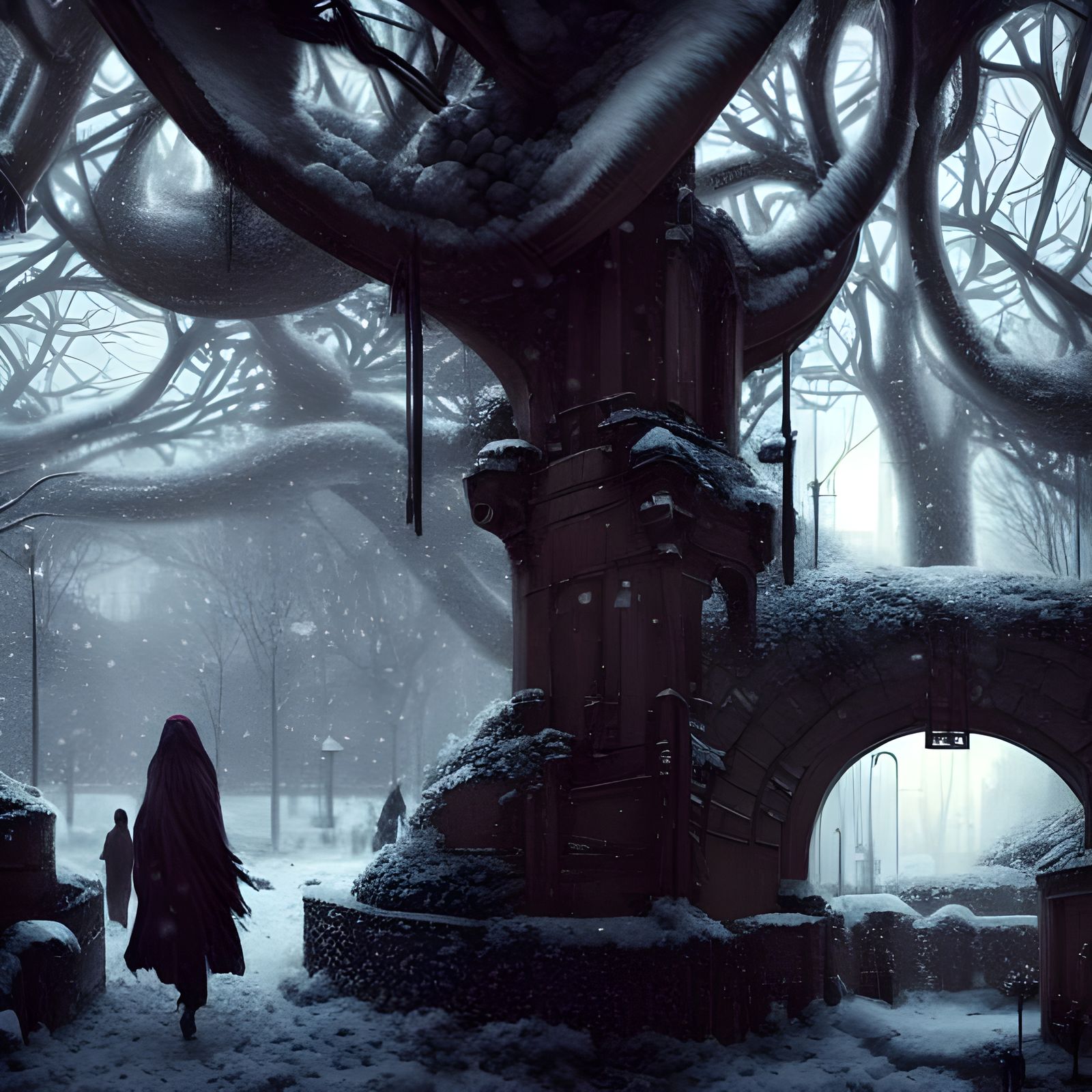 Snowy Ukrainian Village in Hyper-Realistic Style