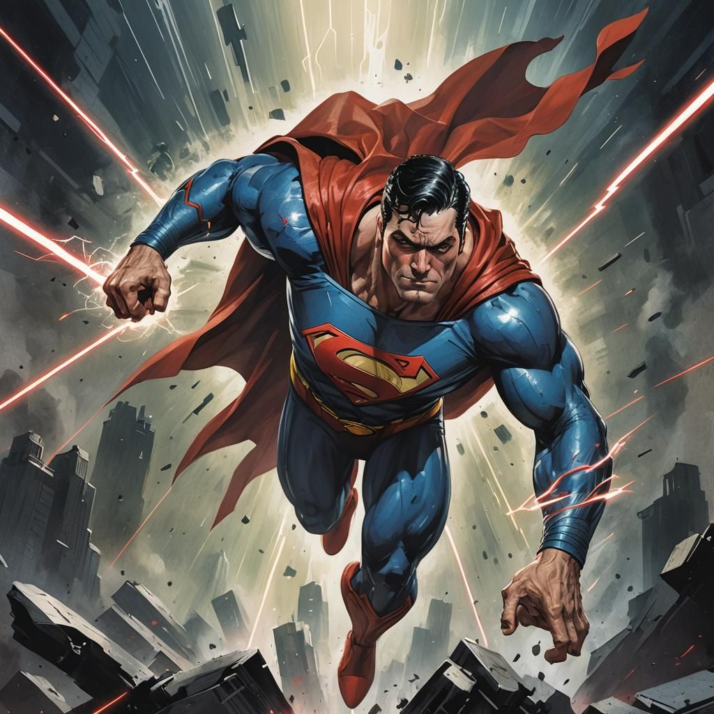 Superman's Sinister Laser Vision: Dark Fantasy Art