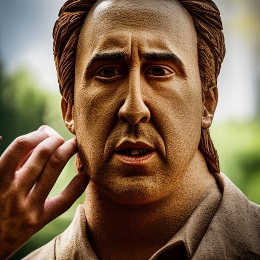 Hyperrealistic Chainsaw Carving in Natural Lighting