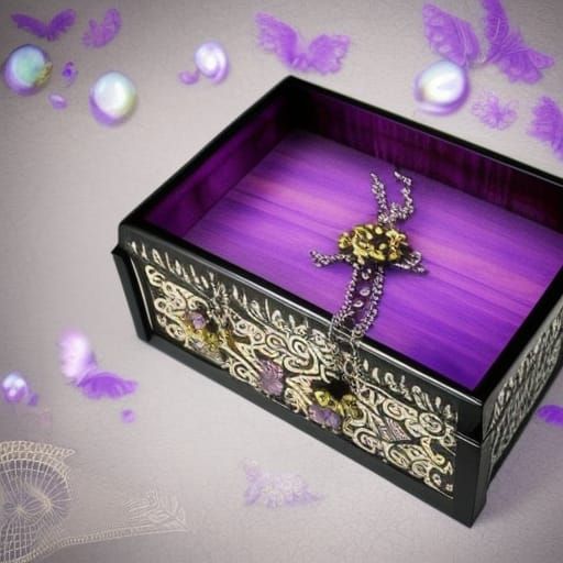 Beautiful Black& purple Gothic jewelry box with beautiful designs on it& Beautiful craftsmanship vibes& High quality vib...