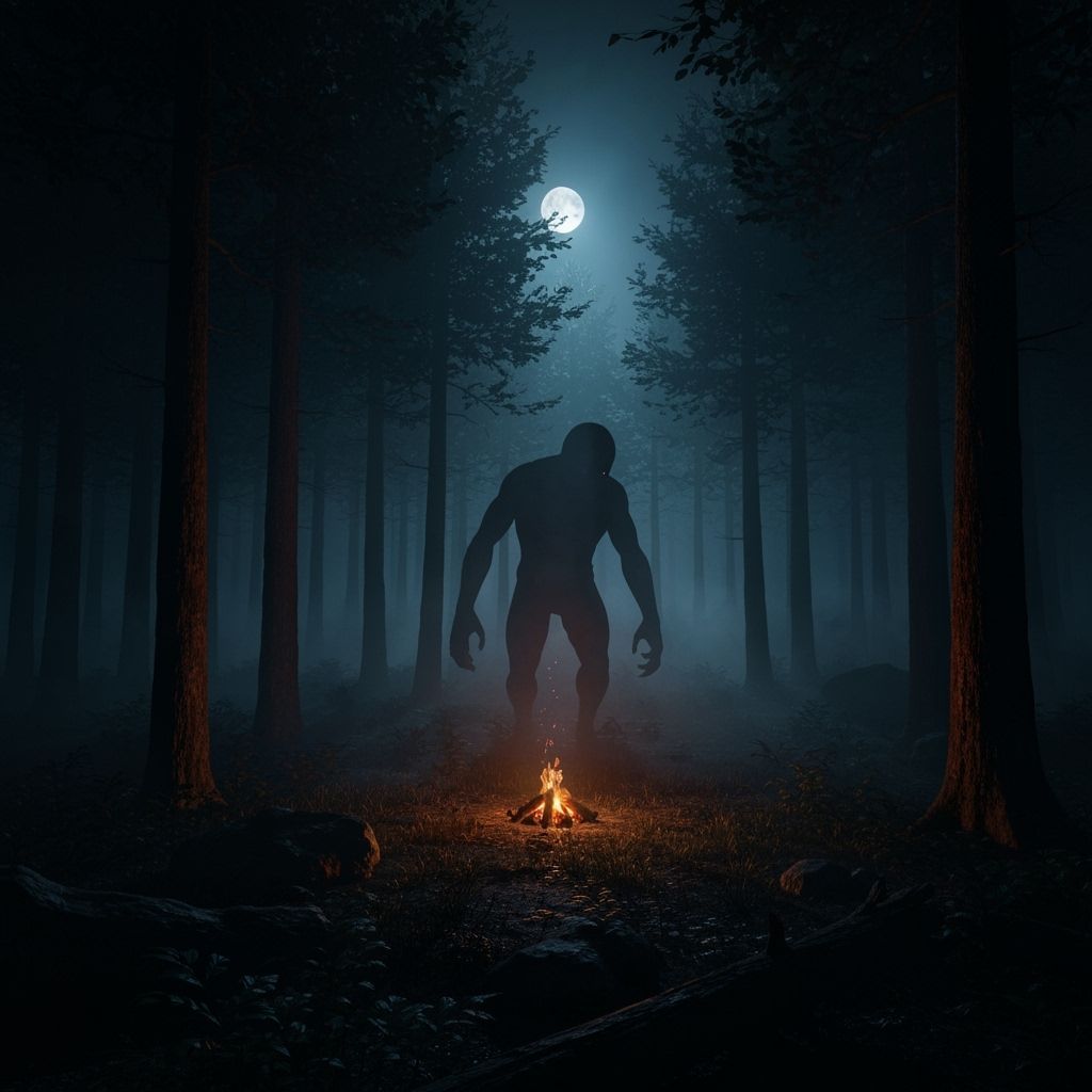 Night Forest Lurker: Shadowy Creature in Cinematic Lighting