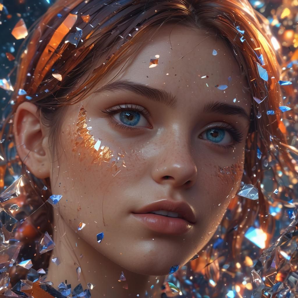 Girl in Crystal Kaleidoscope: Fantasy Concept Art
