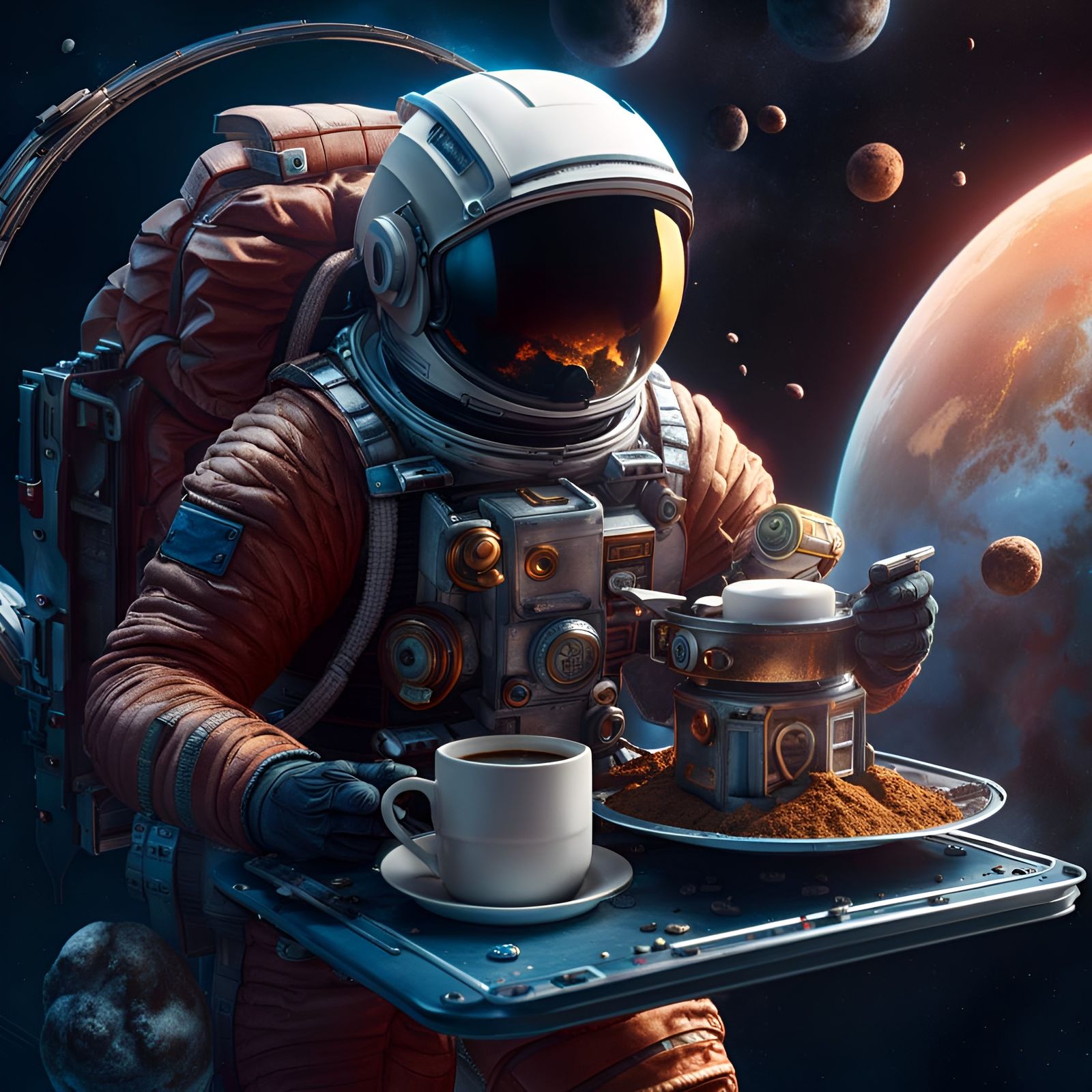 Space coffee break on the terrace