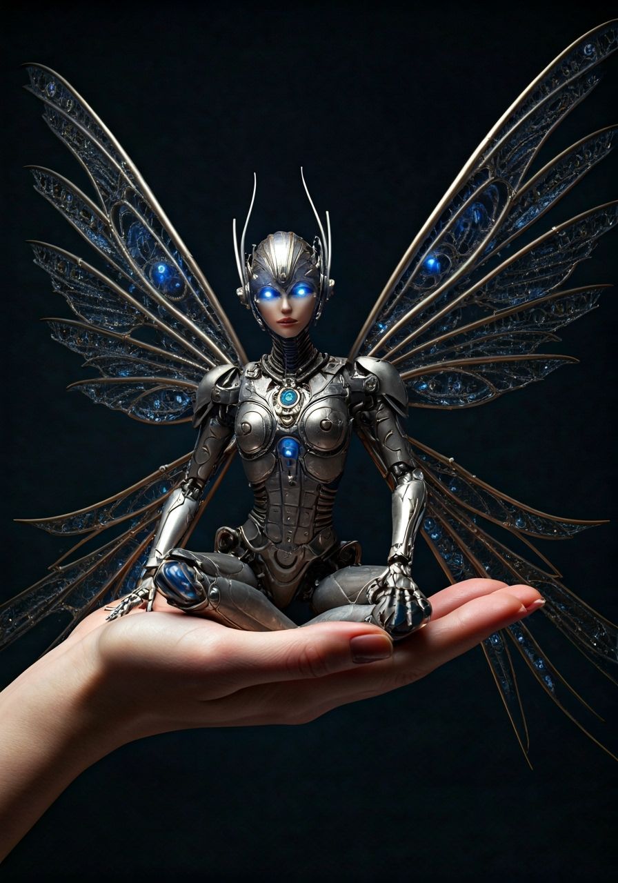 Robotic Fairy with Filigree Wings