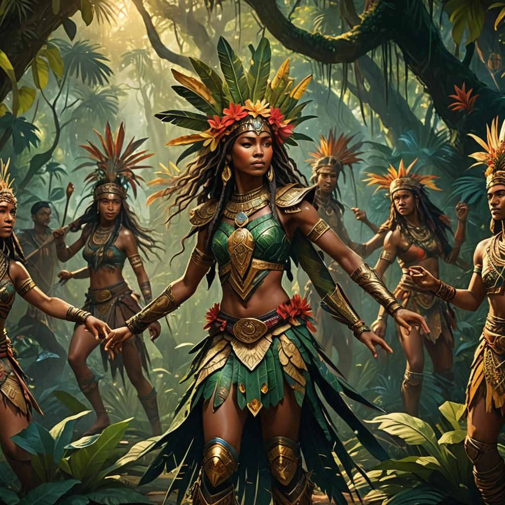 Mystical Jungle Dance: Fantasy Concept Art