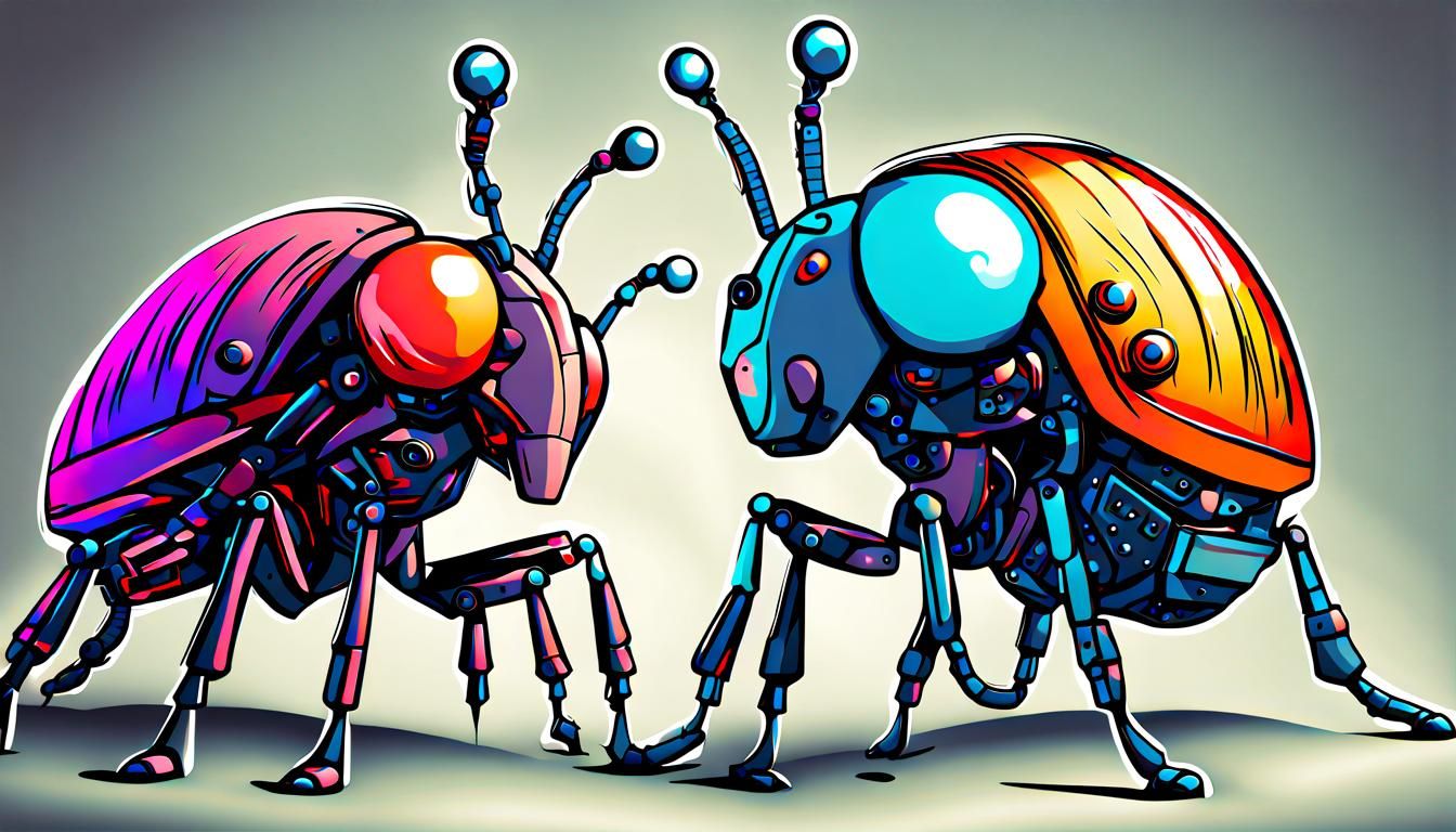 Colorful and Detailed Computer Bug Illustration