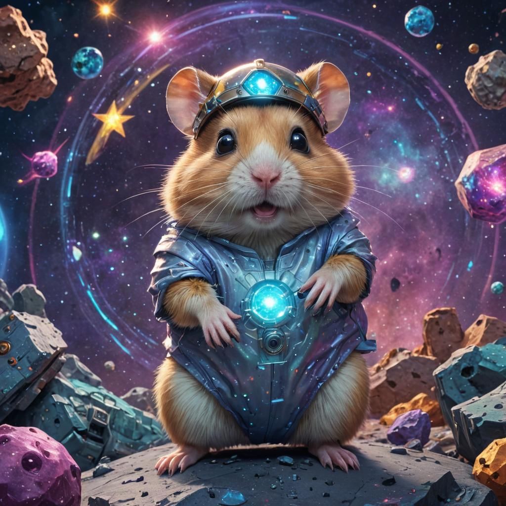 military hamster, cartoon style