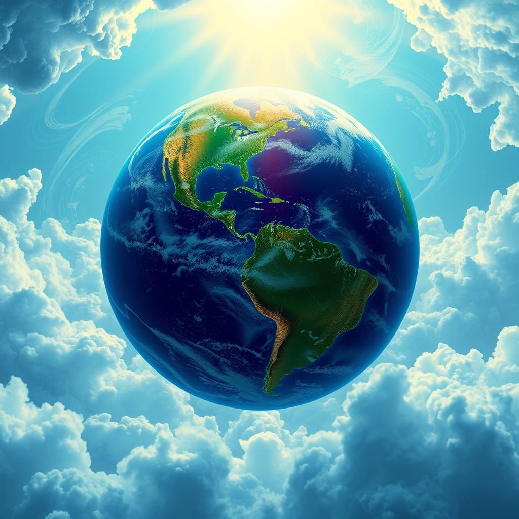 Stunning Earth View in Digital Art Style