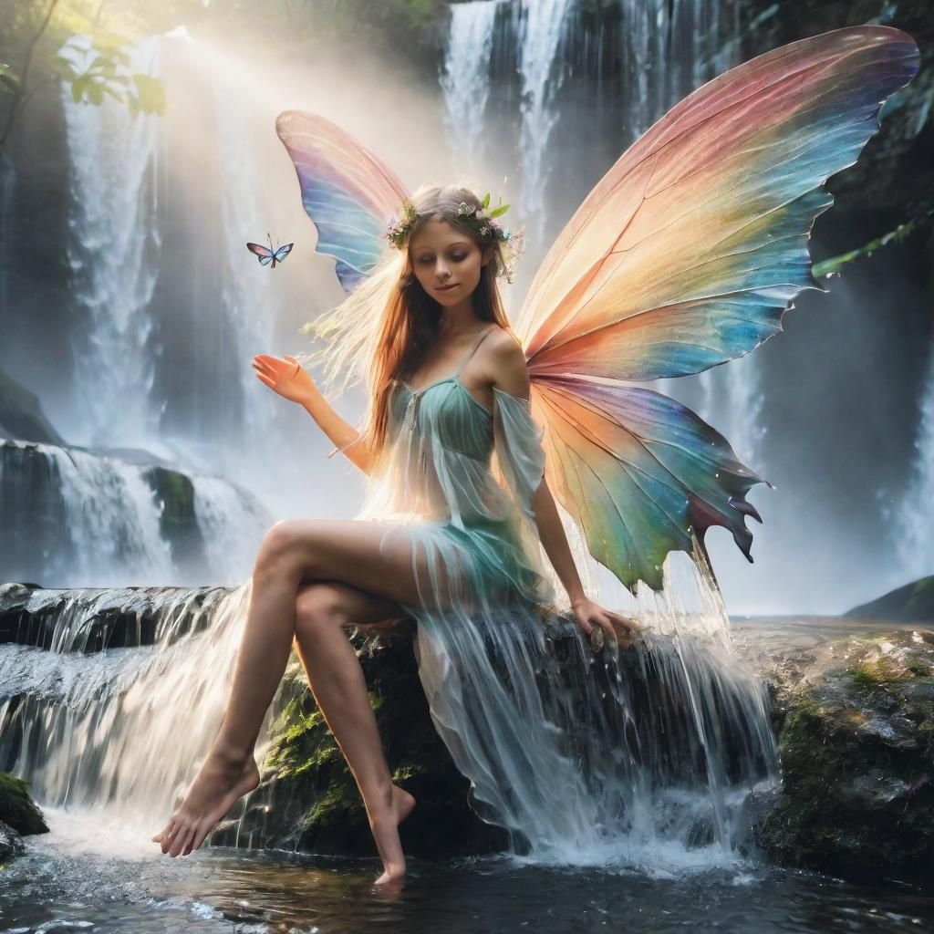 Fairy in Waterfall
