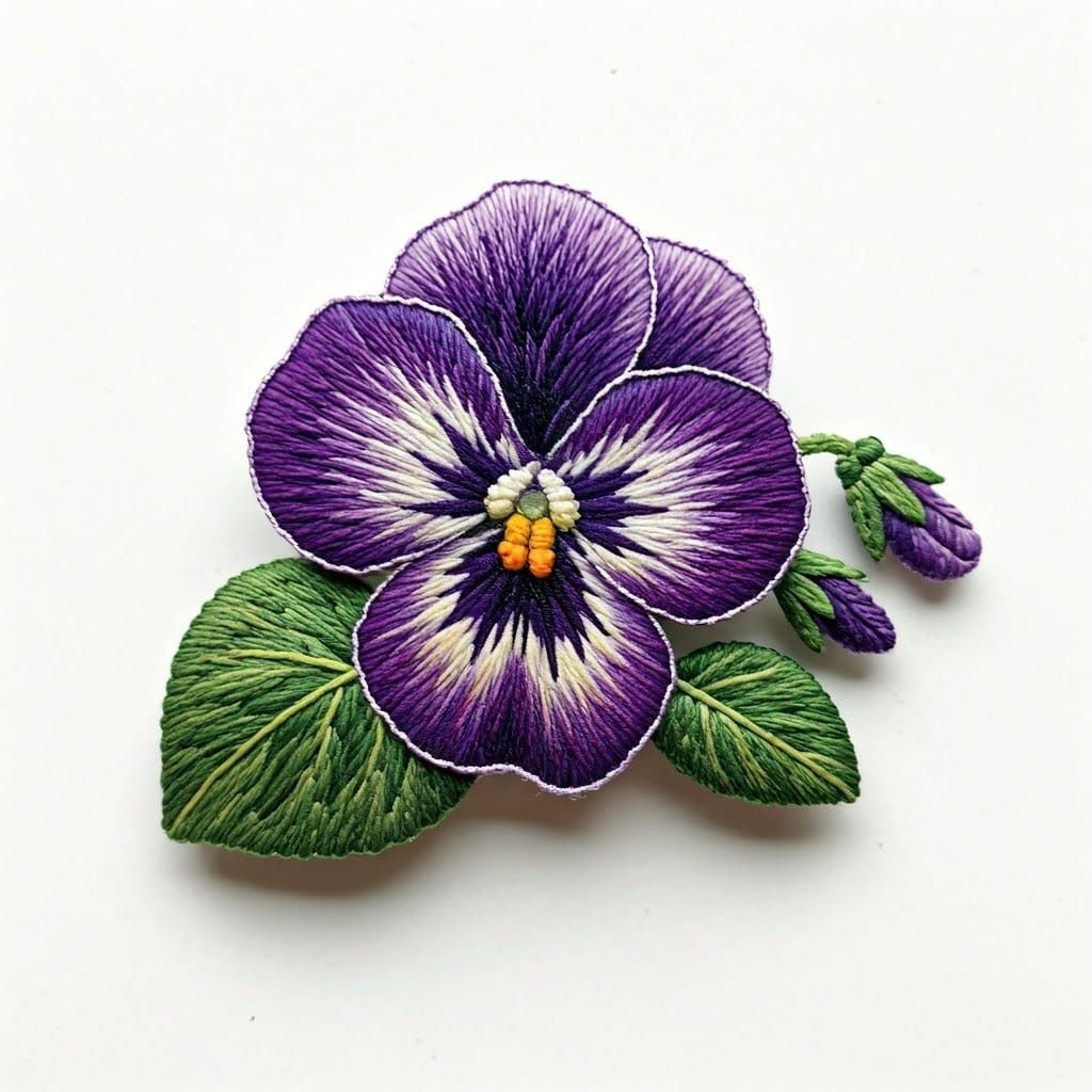 "In brilliant realistic colors: "Brooch embroidered with Jap...