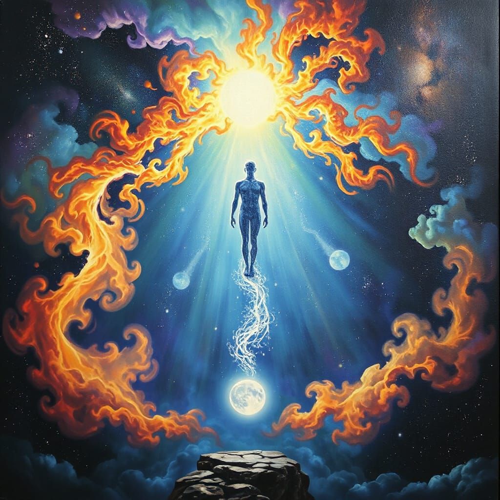 Infinite Consciousness Gazing Beyond Reality in Surreal Styl...