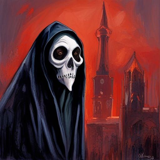 Ghostface Killer Digital Painting in Fantasy Art Style