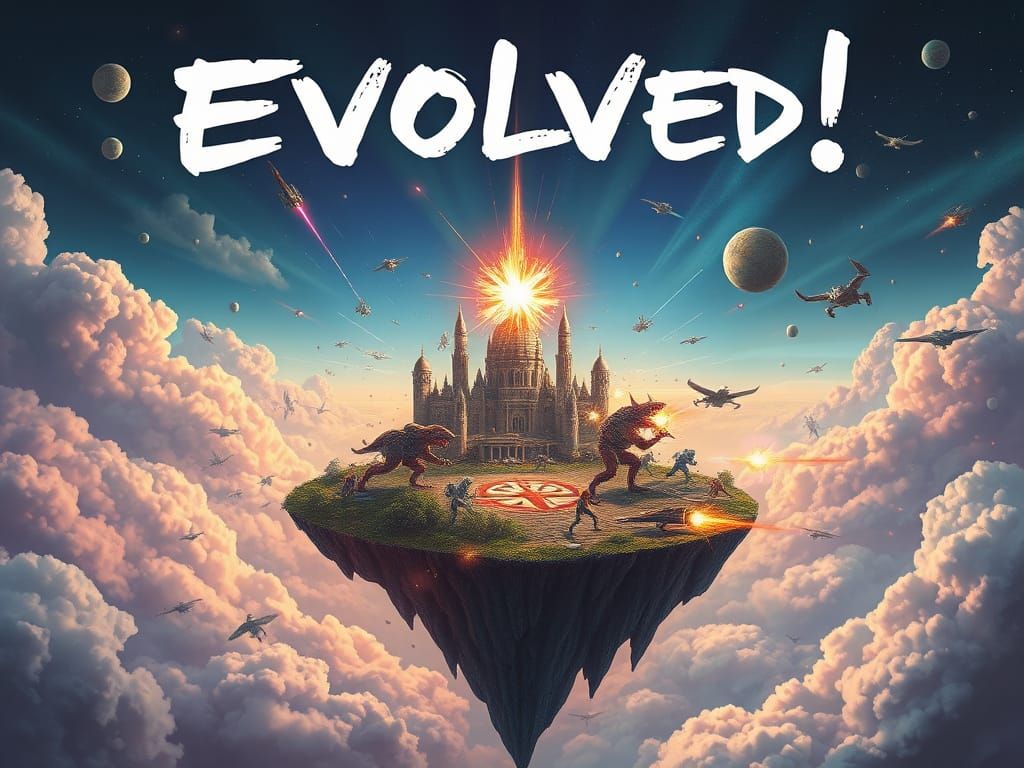 Chaotic Battle on Floating Island in Surreal Utopia