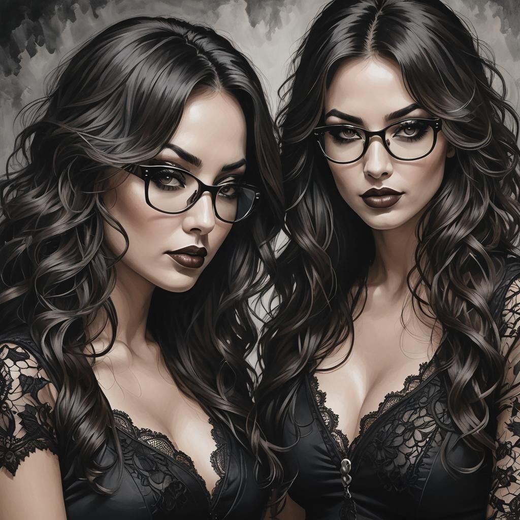 Two Bold Poker Players in Neon Graffiti Style