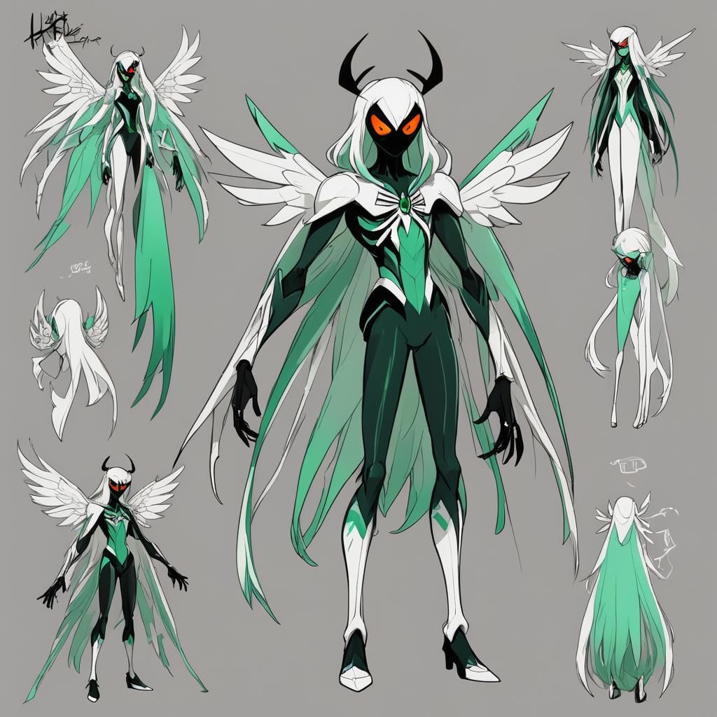 Hazbin Hotel Style Spider Angel Character Sheet