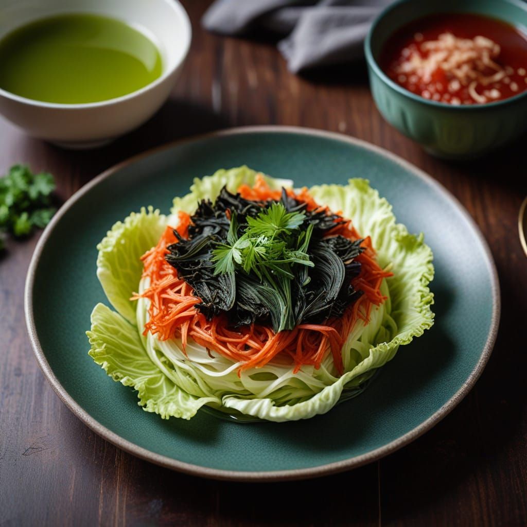 Gourmet Korean Food Photography: Kimchi, Matcha, and Red Bea...