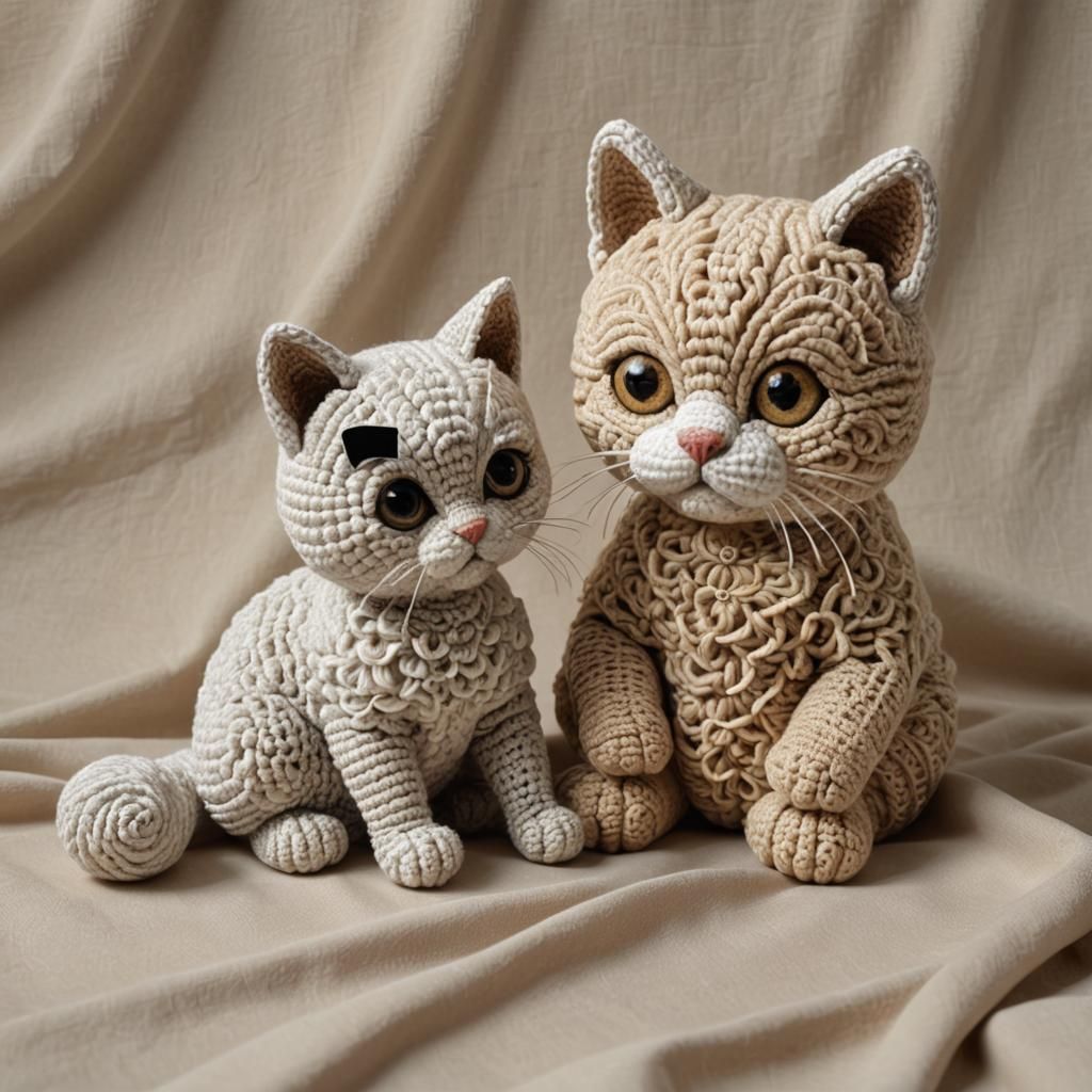 Amigurumi Figures as Velázquez-Inspired Oil Painting