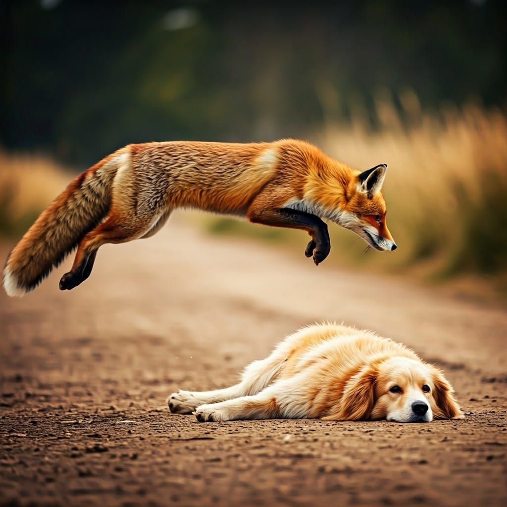The quick brown fox jumps over a lazy dog