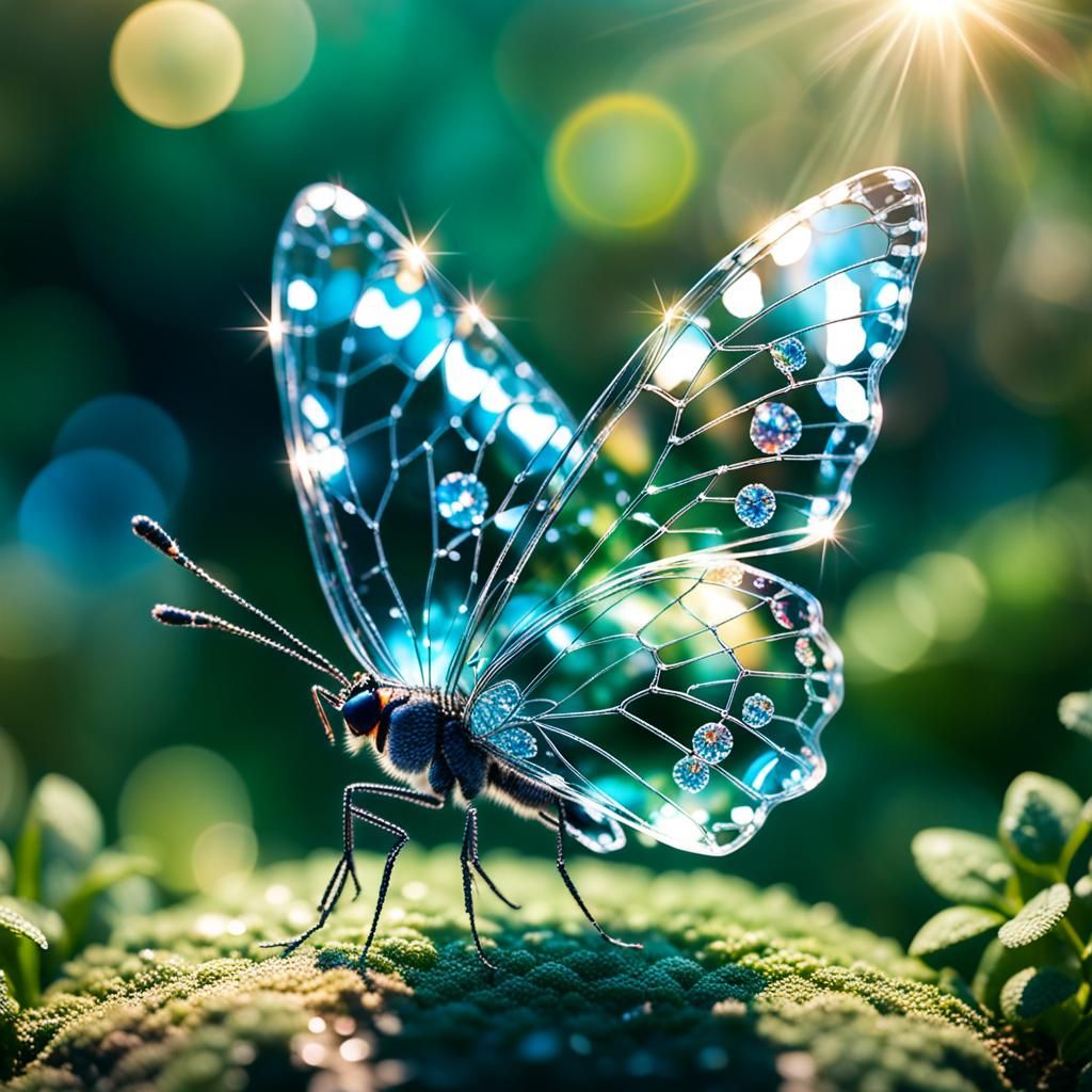 Crystal Butterfly in Natural Light: Professional Photography