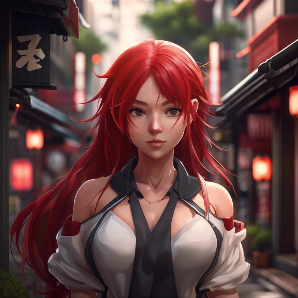 Anime Girl on Japanese Street in Unreal Engine
