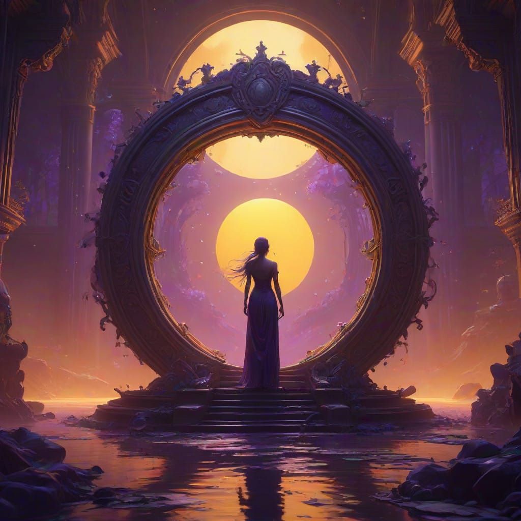 Ethereal Darkness in Art Nouveau Style