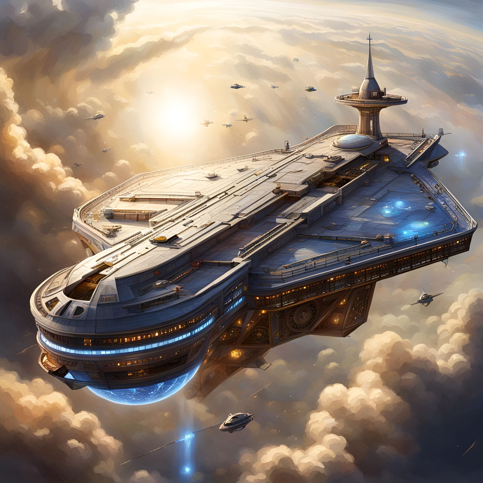 Futuristic Starship Concept Art