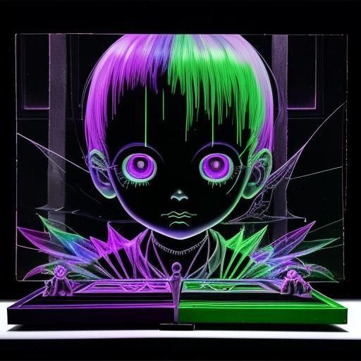 Surreal Rayograph of Objects with Rainbow Fairy