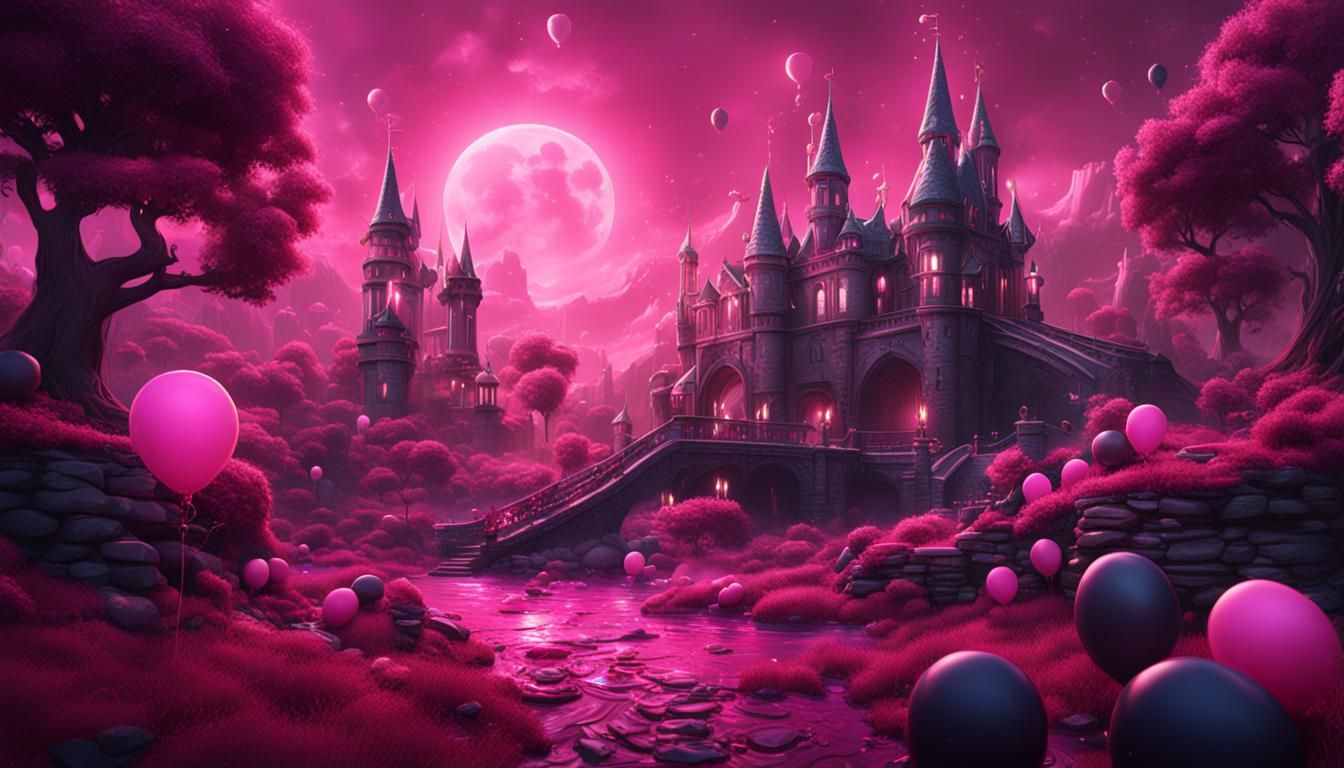 Black and Pink Birthday Party: Fantasy Concept Art