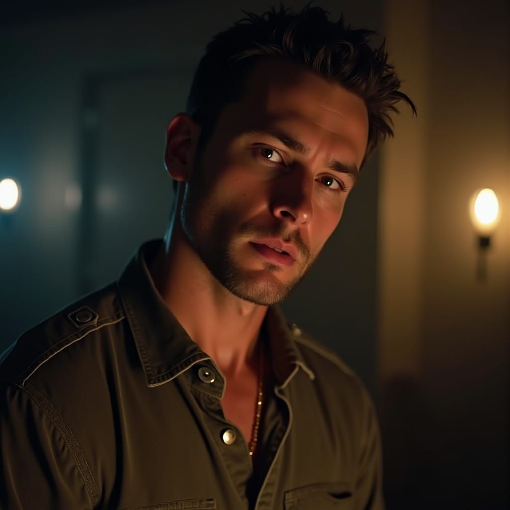 Cinematic Film Still of Mack Donald