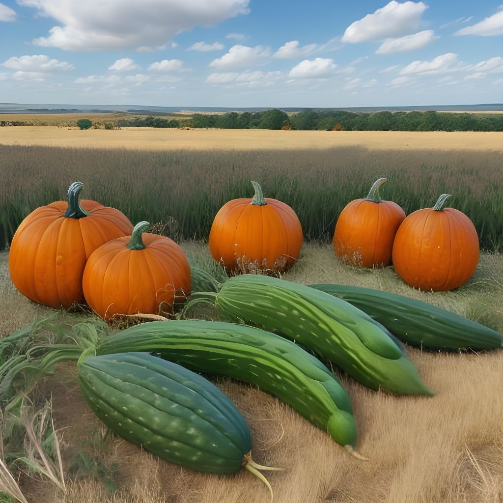 A Young Woman Harvests Fruits and Vegetables Among Autumn De...