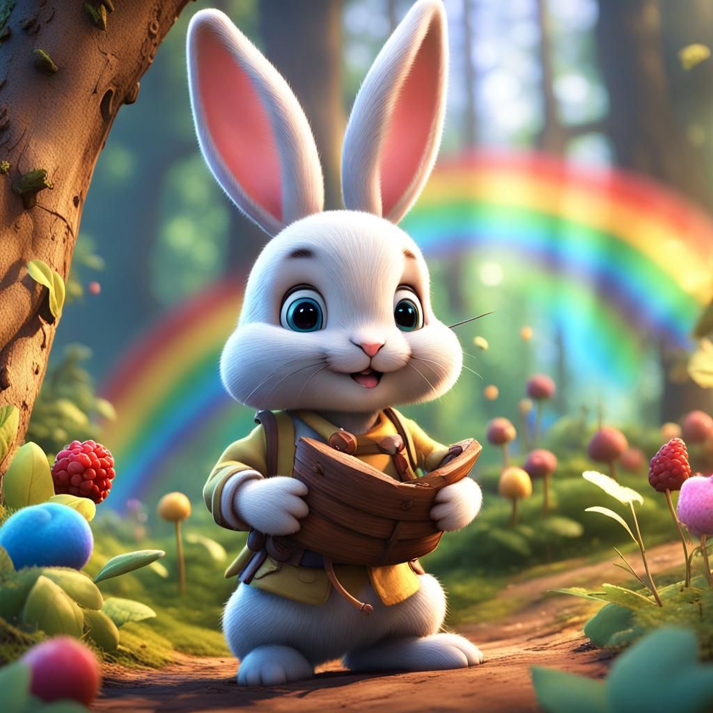 Magical Woodland Adventure in 3D Game Style