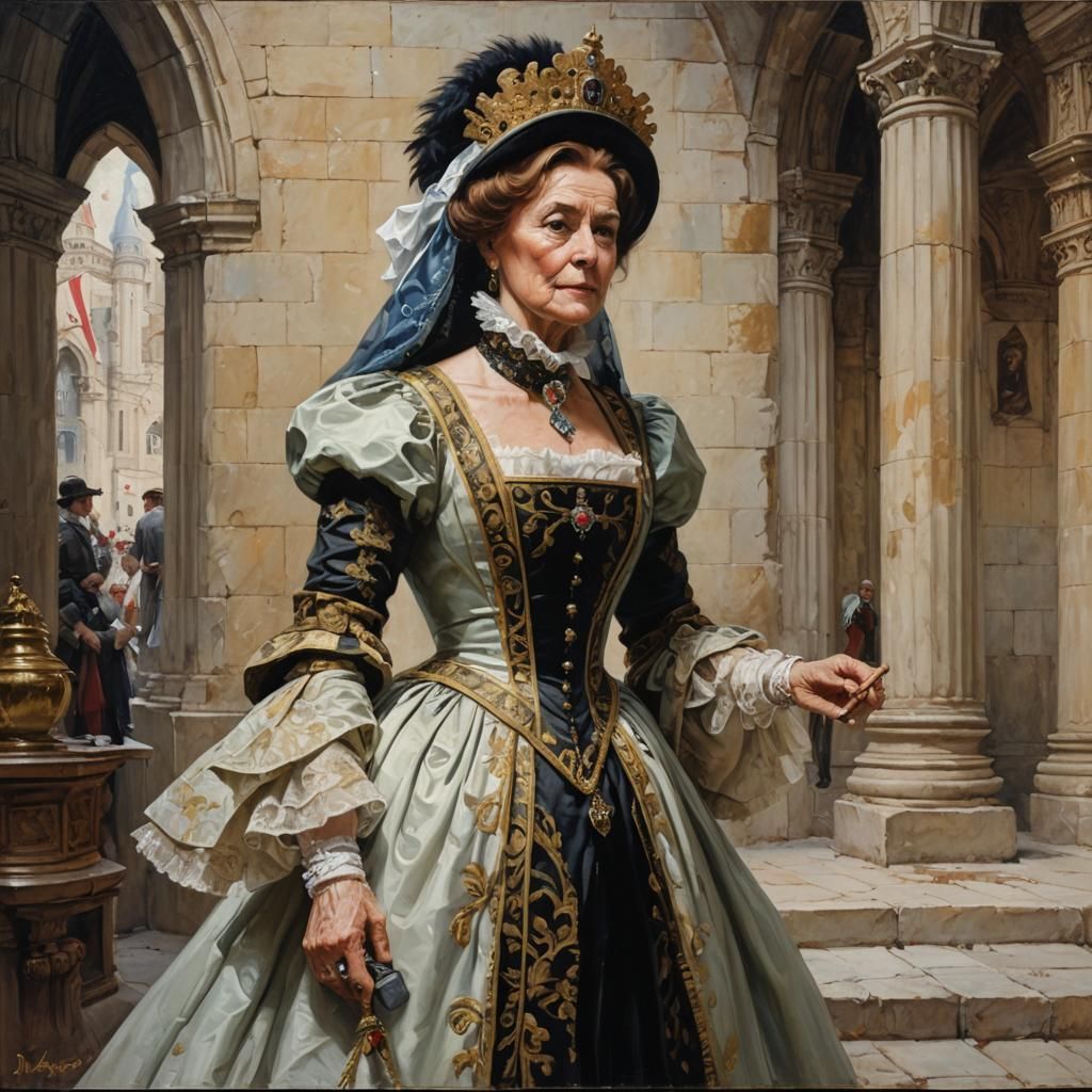 Classical Oil Painting Portrait of Ask Dame Regis