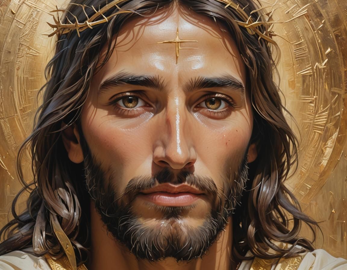 Jesus Christ Portrait in Realistic Oil Painting