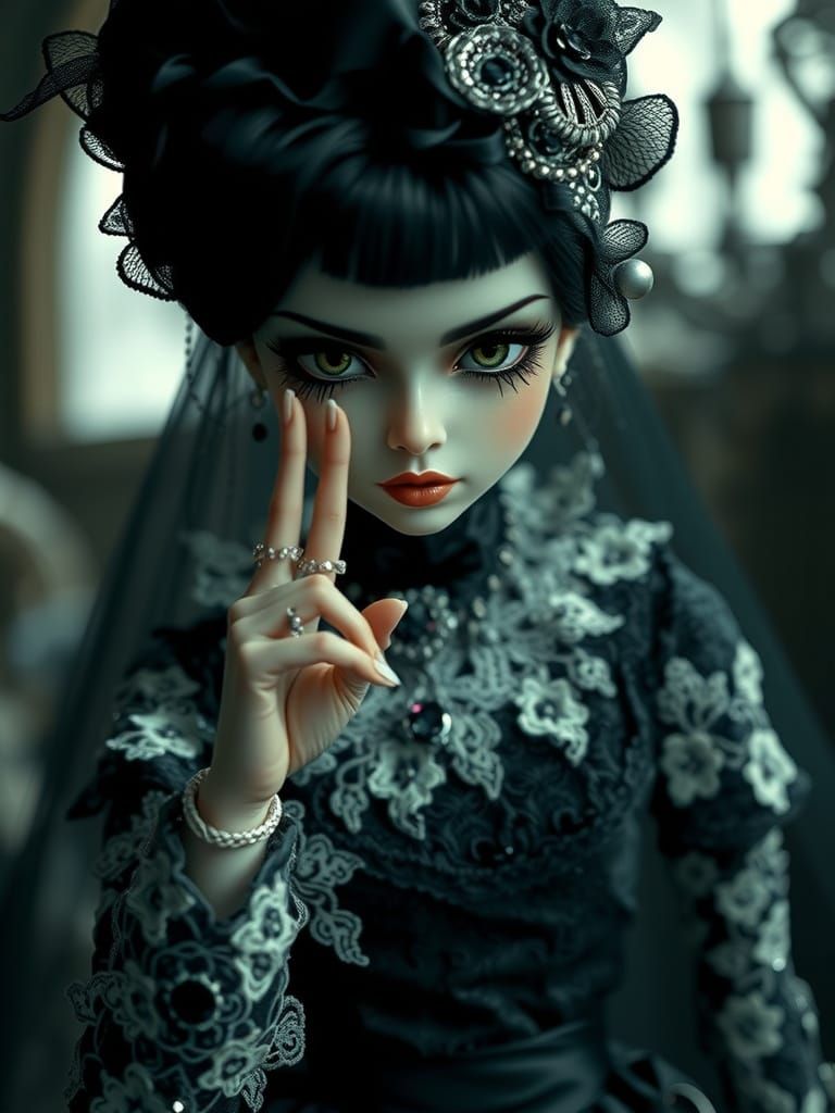 Intricate Gothic Doll Demands Silence
