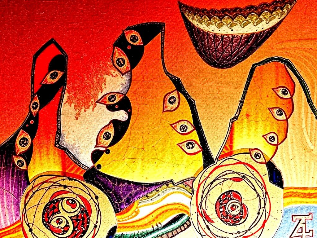 Abstract Fractal Architecture with Emotional Color Washes