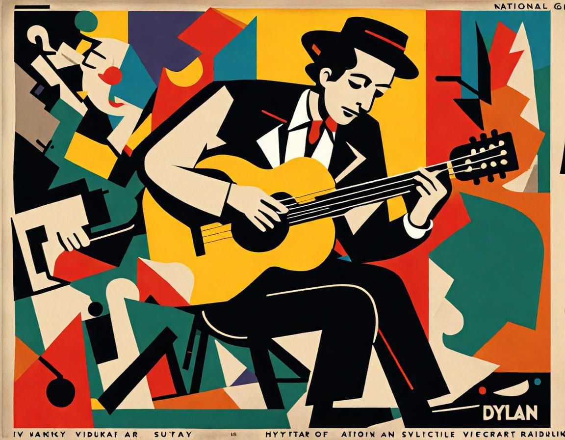 Bob Dylan WPA-Style Poster in Pop Art Style