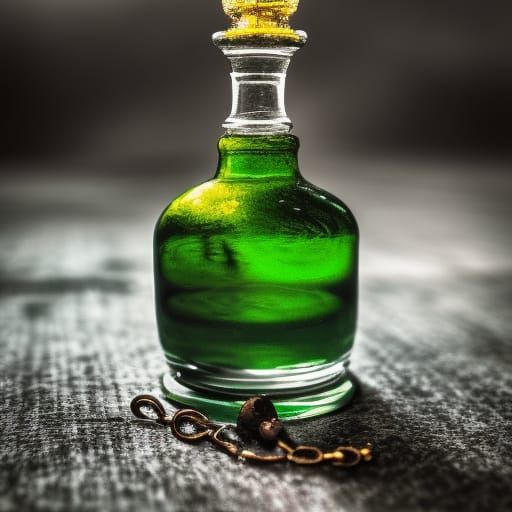 Hyperrealistic Poison Potion Bottle in Sharp Focus