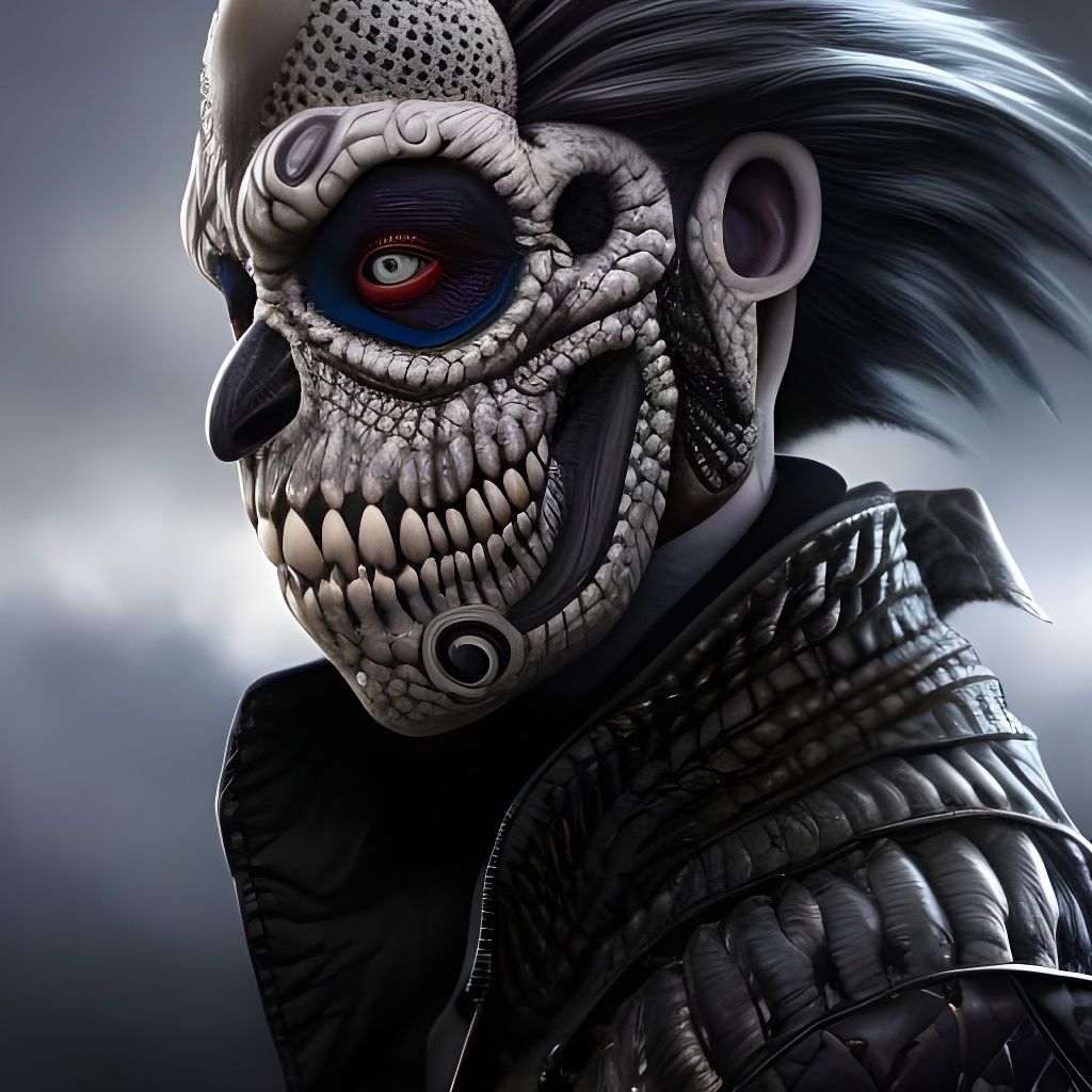 Jack Skellington Venom Hybrid in Post-Apocalyptic Style